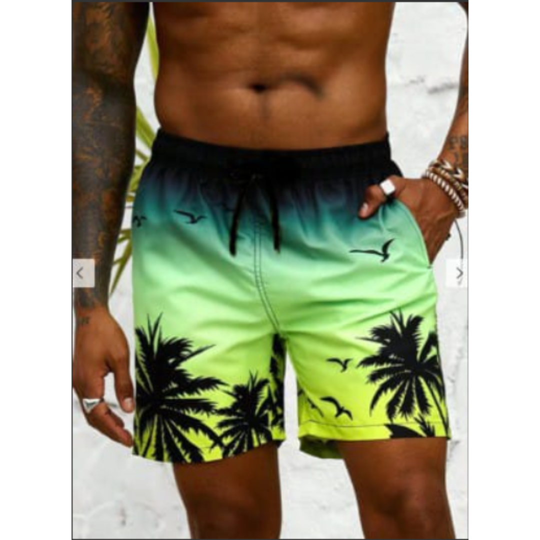 Badeshorts Mit Palmen Print Für Herren | Atmungsaktiv