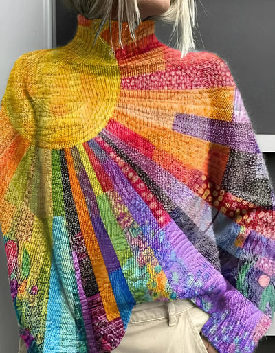 Abélia - Bunter und fröhlicher Rollkragenpullover