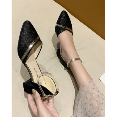 Damen Glitzer Blockabsatz Sandalen | Elegante