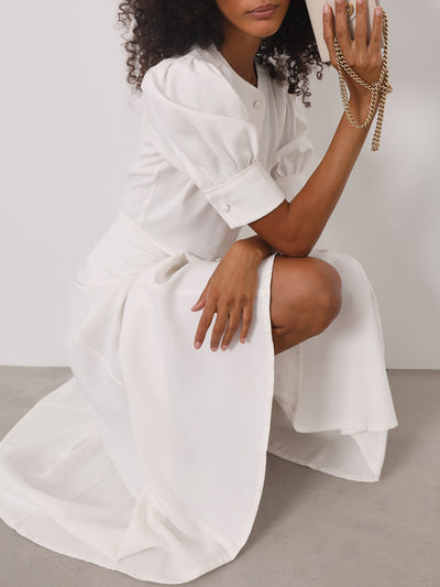 Sandra | Lola Knopfleisten-Tagesbluse | Weiß