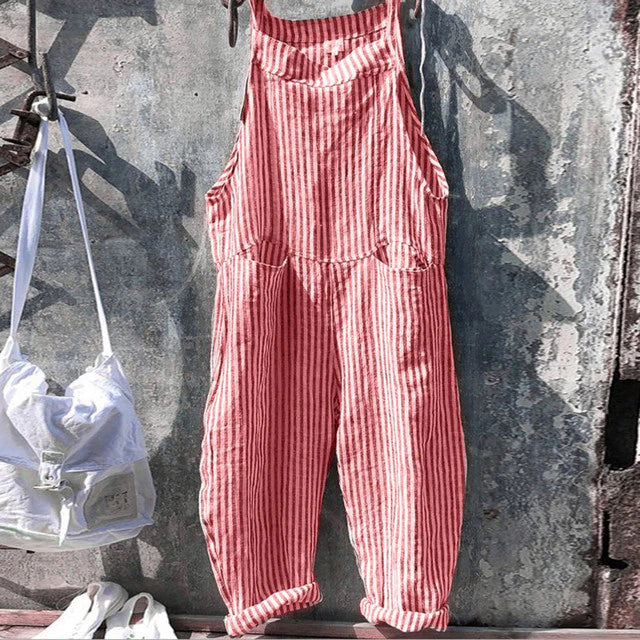Odelia Gestreifter Baggy-Jumpsuit