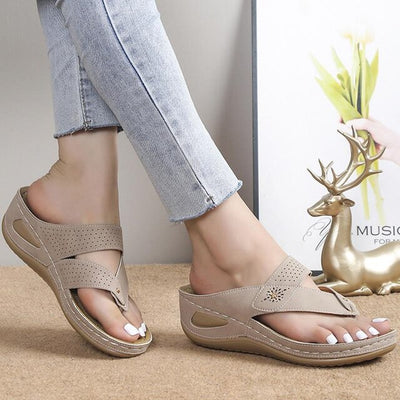 Damen-Sandalen mit verstellbarem Riemen und Streifen – Atmungsaktiv & Orthopädisch