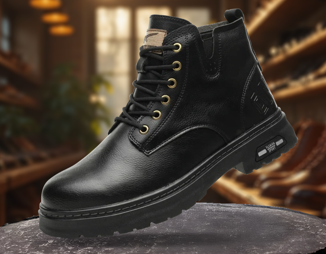 Hochwertige Herren Schnürstiefel mit Reißverschluss