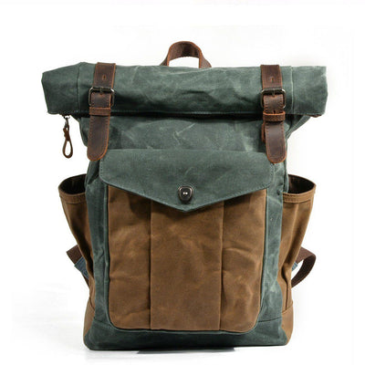 MARSEILLE | Rolltop-Rucksack aus wachsbeschichtetem Segeltuch