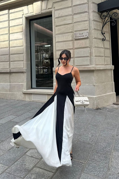 Viara - Getäfeltes Maxikleid