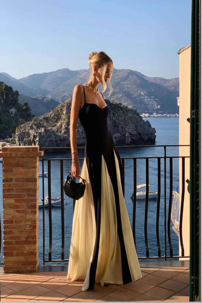 Viara - Getäfeltes Maxikleid