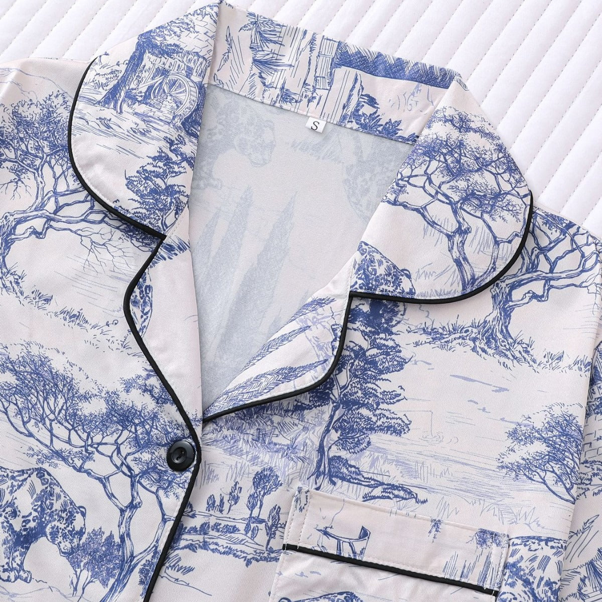 Damen Shorts Set mit Print und Kontrastbesatz – Sommer Co-ord