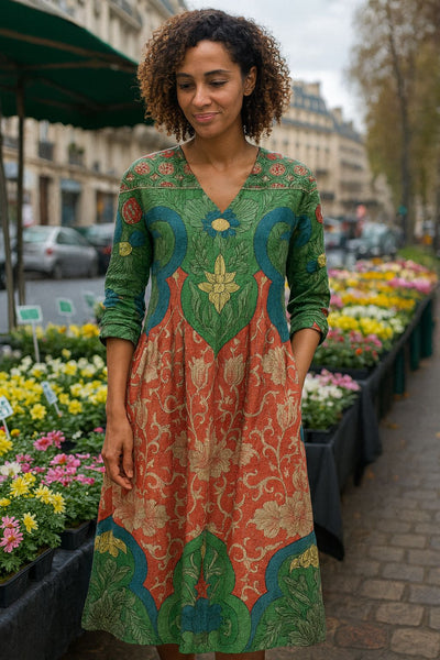 Bernadine – Vintage Maxikleid Mit Blumenmuster