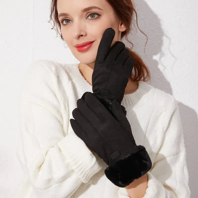 Avelena | Damen Winter Furry Handschuhe - Ganze Finger Touchscreen Fäustlinge