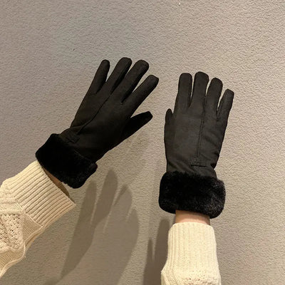 Avelena | Damen Winter Furry Handschuhe - Ganze Finger Touchscreen Fäustlinge