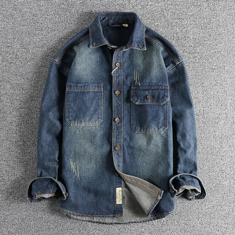 Used Look Denim Herren Hemd