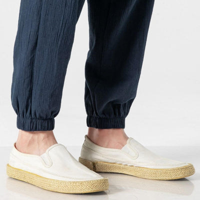 Leichte Herren Komforthose aus Baumwolle und Leinen - Weich und atmungsaktiv