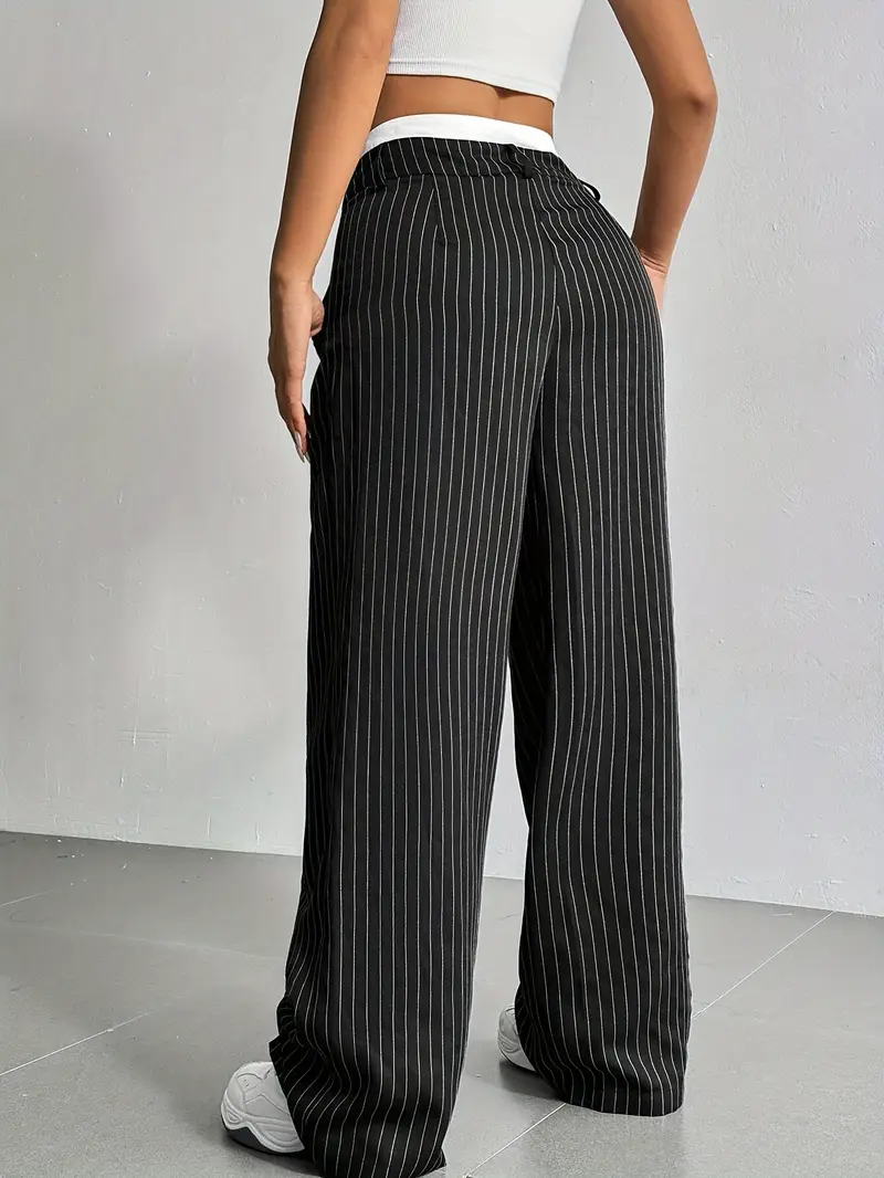 Gestreifte Damen Stoffhose