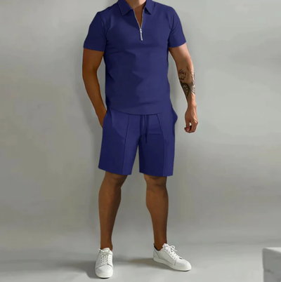 Herren Sportset Polo mit Reißverschluss und Shorts Sommerstyle - Dario