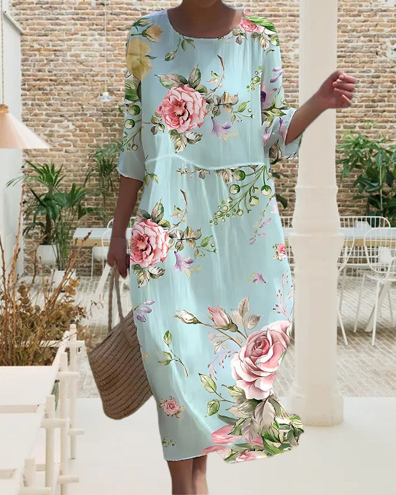 Selora - Weiches Blumen Kleid mit fließendem Schnitt
