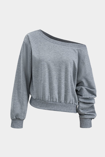 Lilli | Trendiges Zweiteiler-Set mit One-Shoulder-Sweatshirt & Minirock