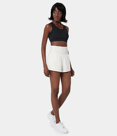 Phoebe |  2-in-1 Yoga-Shorts mit hoher Taille und Seitentaschen