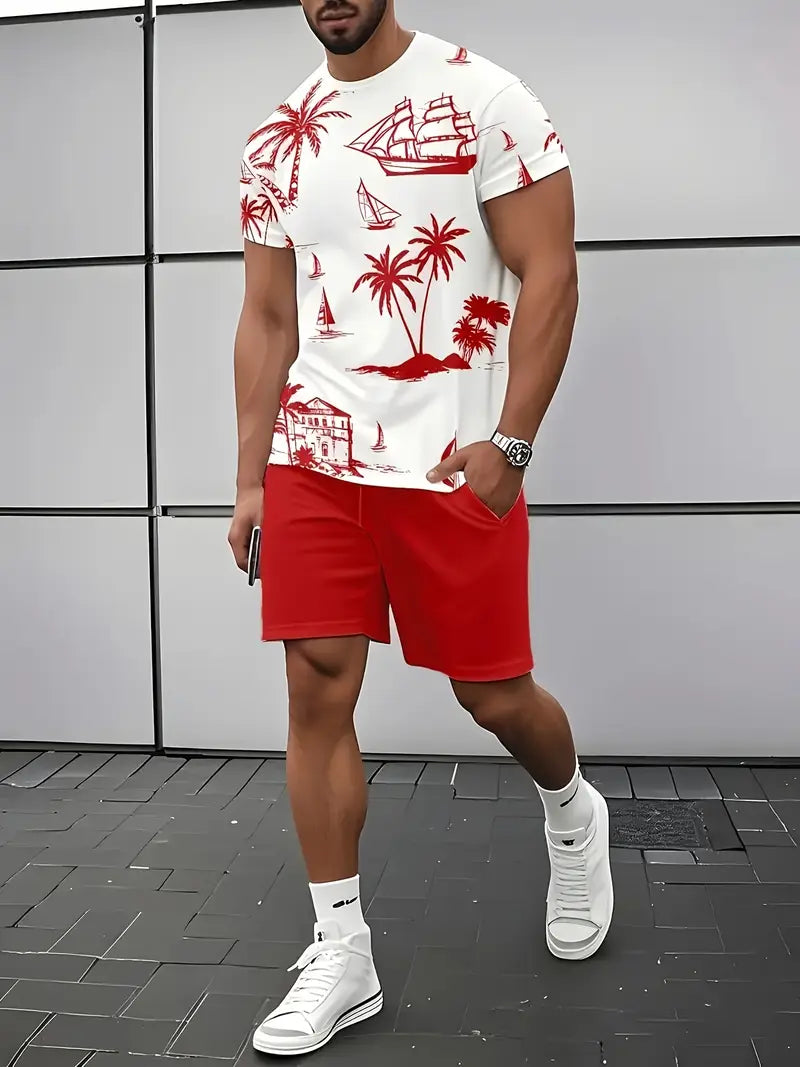 Xander | Elegantes Zweiteiliges Sommer-Outfit mit Druck