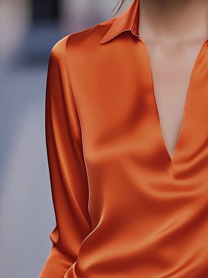 Nadene - Prämie Bluse Mit V-Ausschnitt