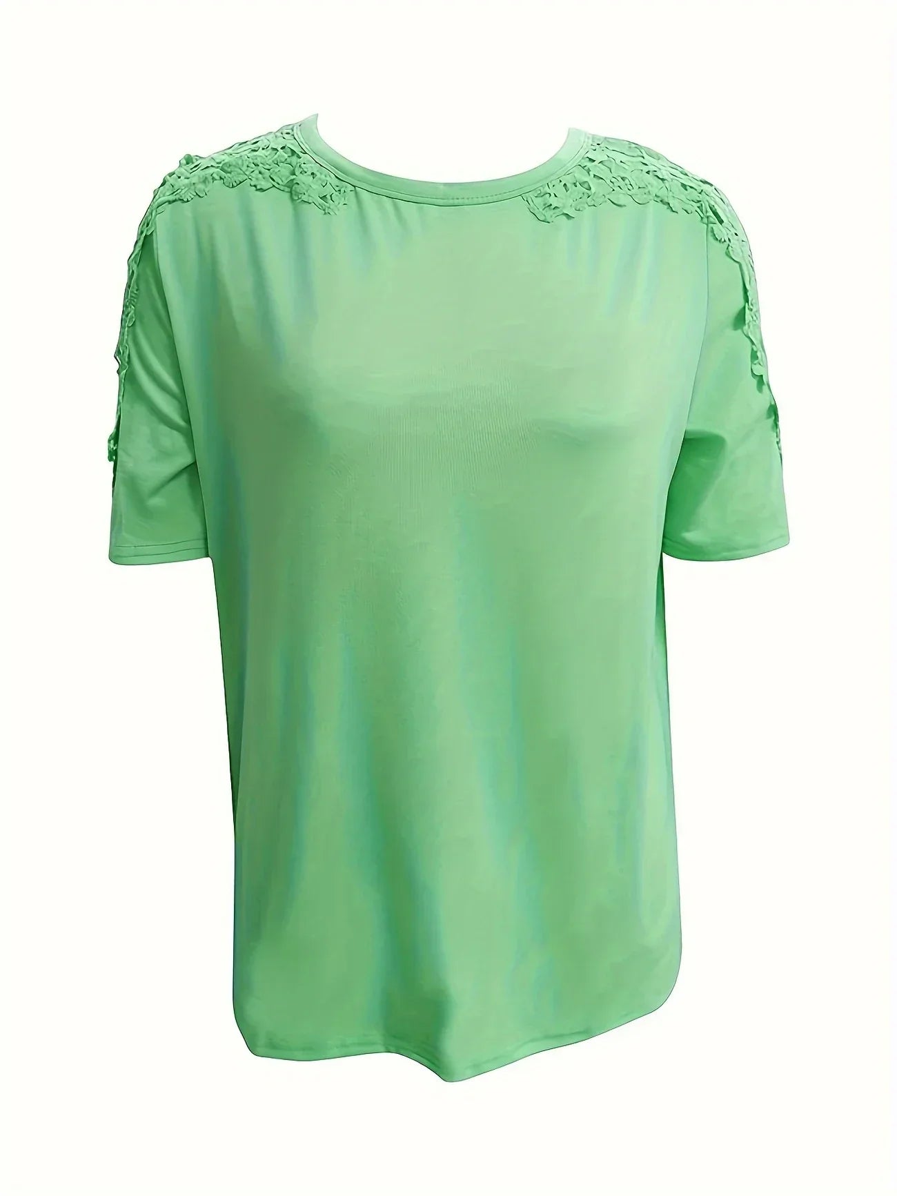 Addison | Elegantes Sommer Kurzarm-T-Shirt mit Spitze