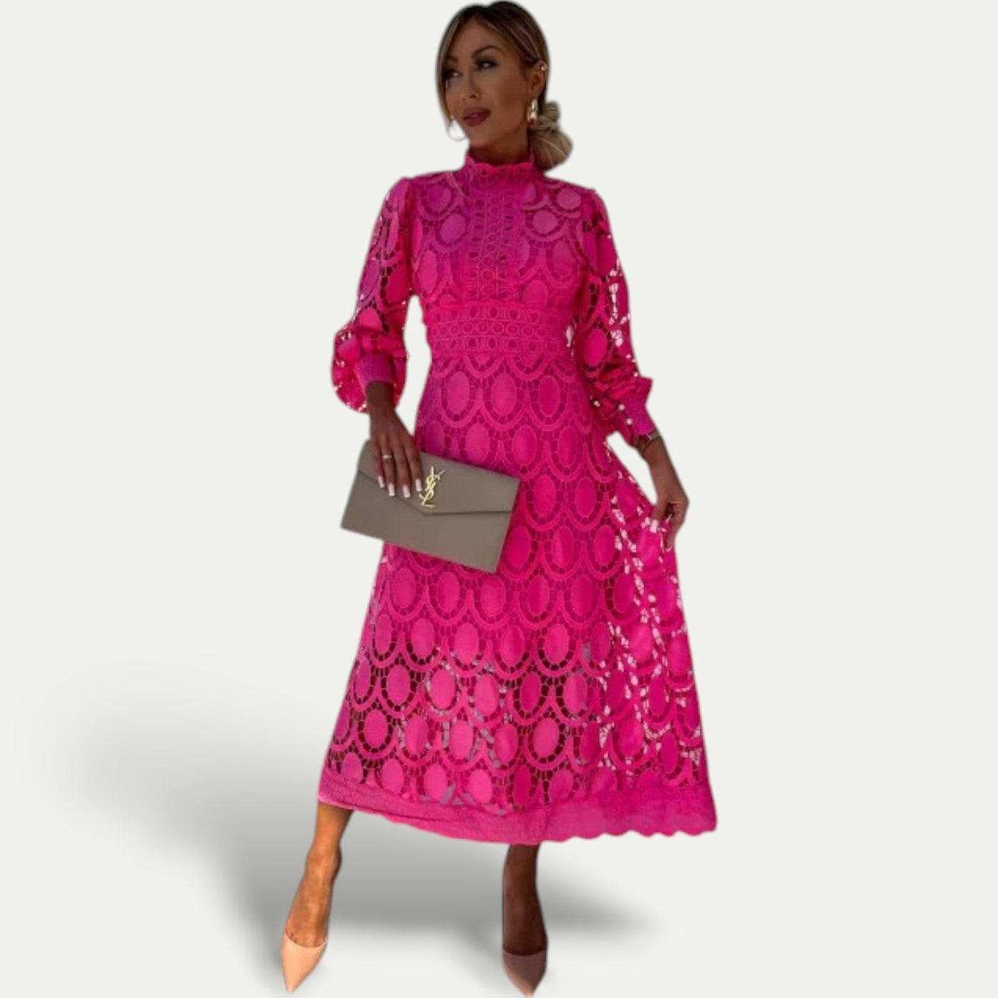 Alissa – Elegantes Spitzen-Midi-Kleid