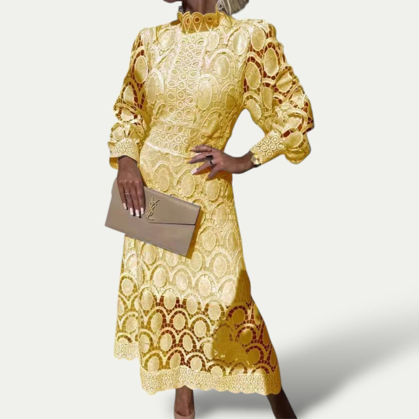 Alissa – Elegantes Spitzen-Midi-Kleid