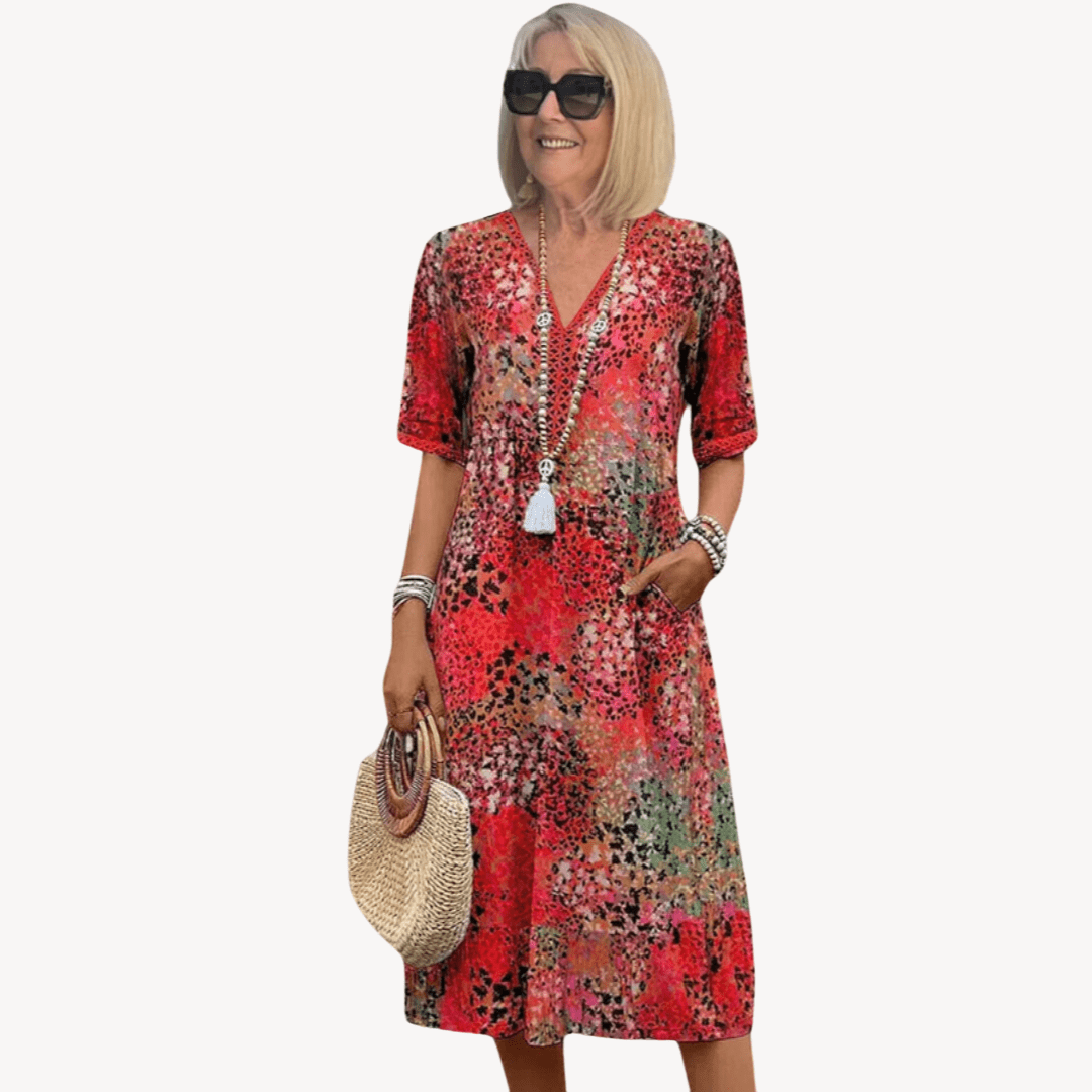 Amarisa - Fließendes Stufen Midi Kleid