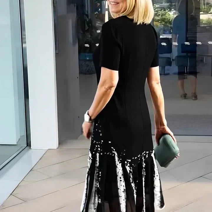 Amarisa - Plissierte Robe mit Farbblöcken und elegantem Falten-Design