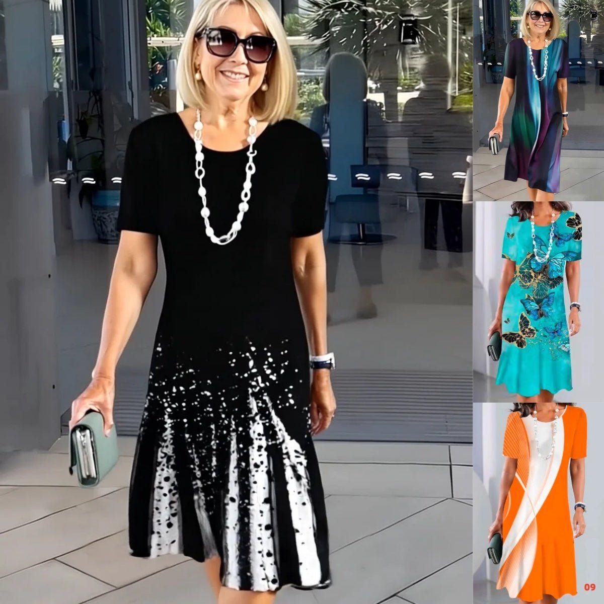 Amarisa - Plissierte Robe mit Farbblöcken und elegantem Falten-Design