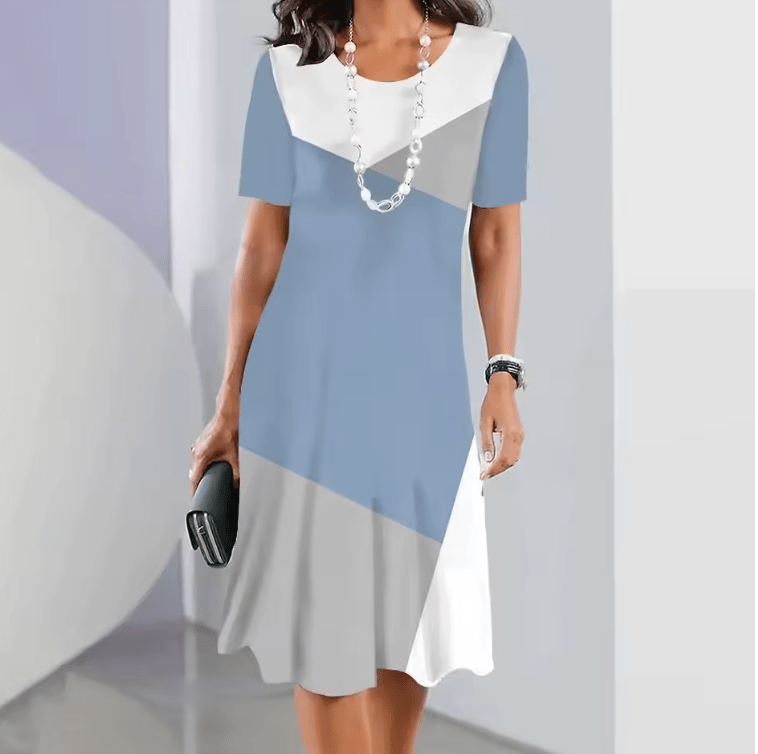 Amarisa - Plissierte Robe mit Farbblöcken und elegantem Falten-Design