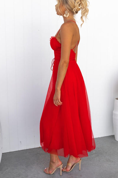 Modernes trägerloses Chiffonkleid - Embla