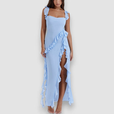 Giorgia | Langes Kleid mit Rüsche