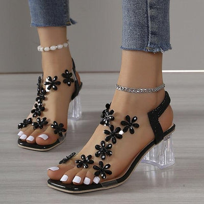 Sofie™ - Modische Casual Blockabsatzsandalen mit Bergkristallen für Frauen