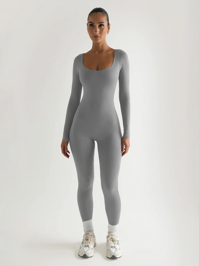 Langarm Yoga Jumpsuit Damen – Figurbetont & Atmungsaktiv
