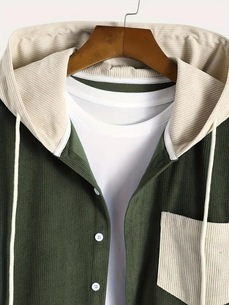 Costas - Strukturierter Cord-Kapuzenpullover Mit Reißverschluss