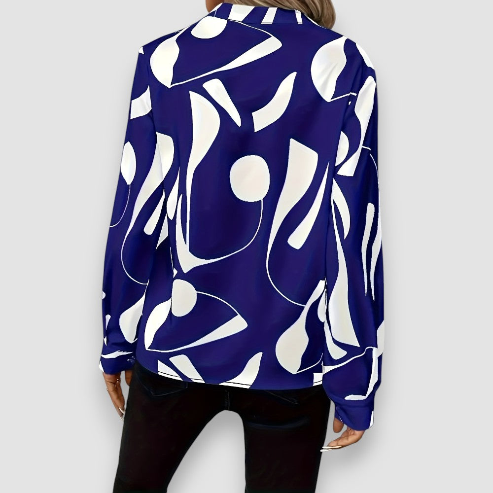 Stella | Gemusterte Bluse mit V-Ausschnitt