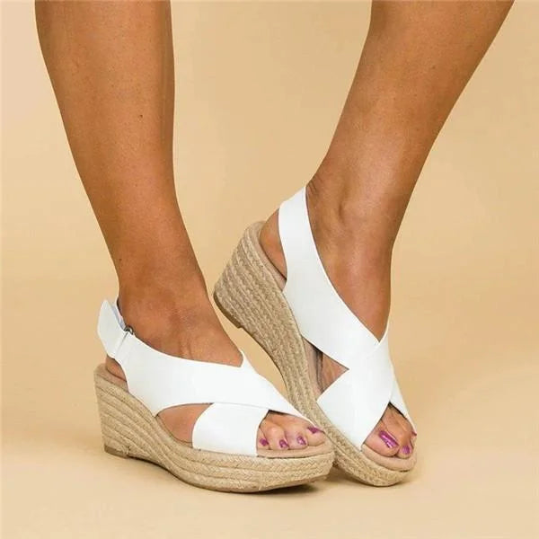 Isadora | Sandalen Orthopädische Sommerschuhe mit Weichem Fußbett und Eleganten Keilabsatz