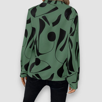 Stella | Gemusterte Bluse mit V-Ausschnitt