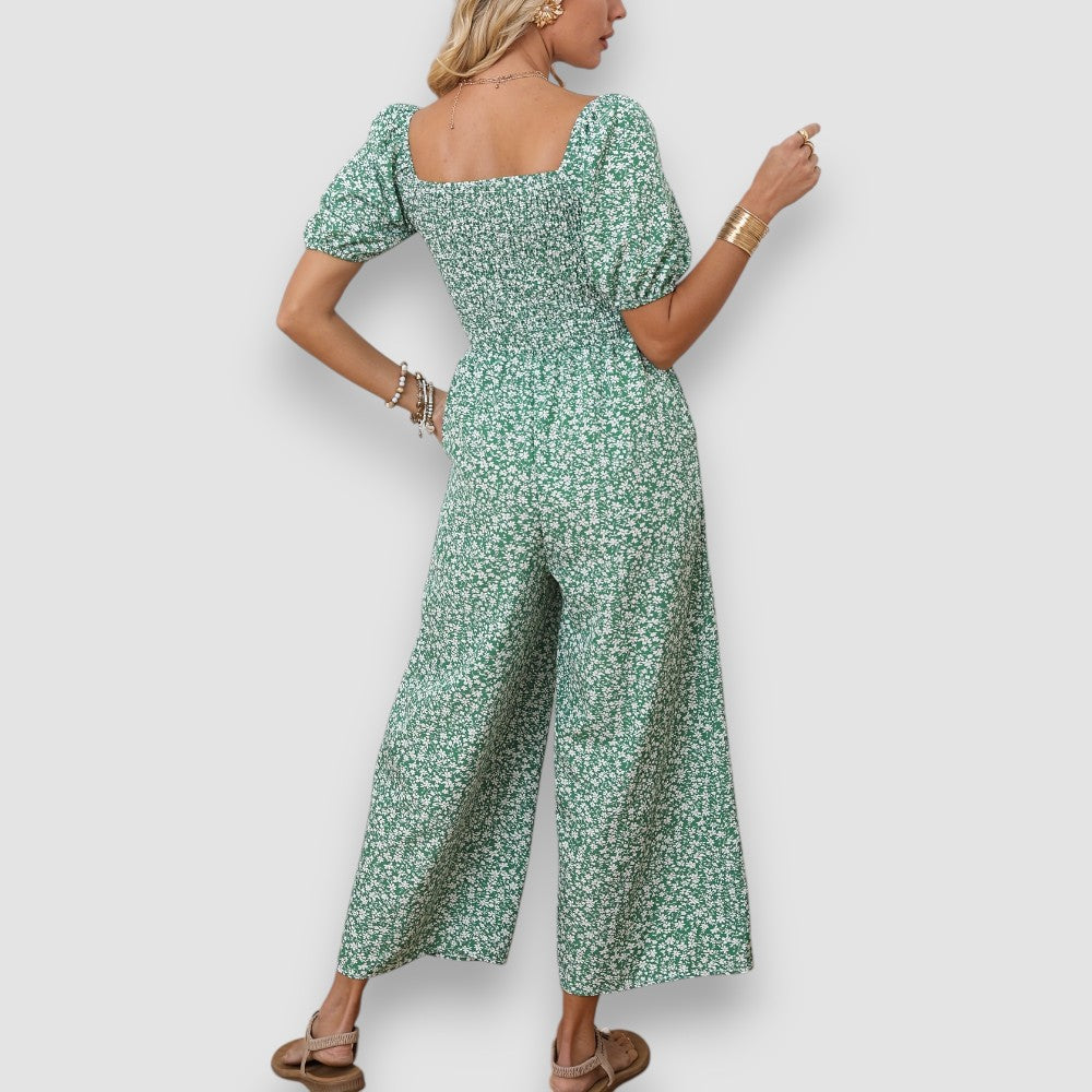 Zala | Blumendruck Weite Beine Jumpsuit