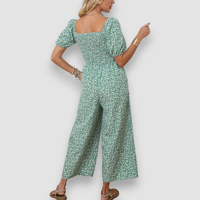 Zala | Blumendruck Weite Beine Jumpsuit