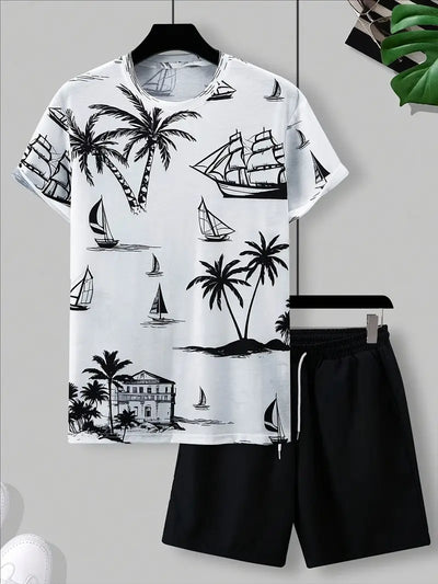 Xander | Elegantes Zweiteiliges Sommer-Outfit mit Druck