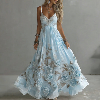 Adeluna – Maxi Kleid Mit Oldtimer Rosen Und Stickerei