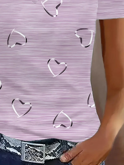 Maci | Top Elegantes Dekolleté in V mit Herzprint