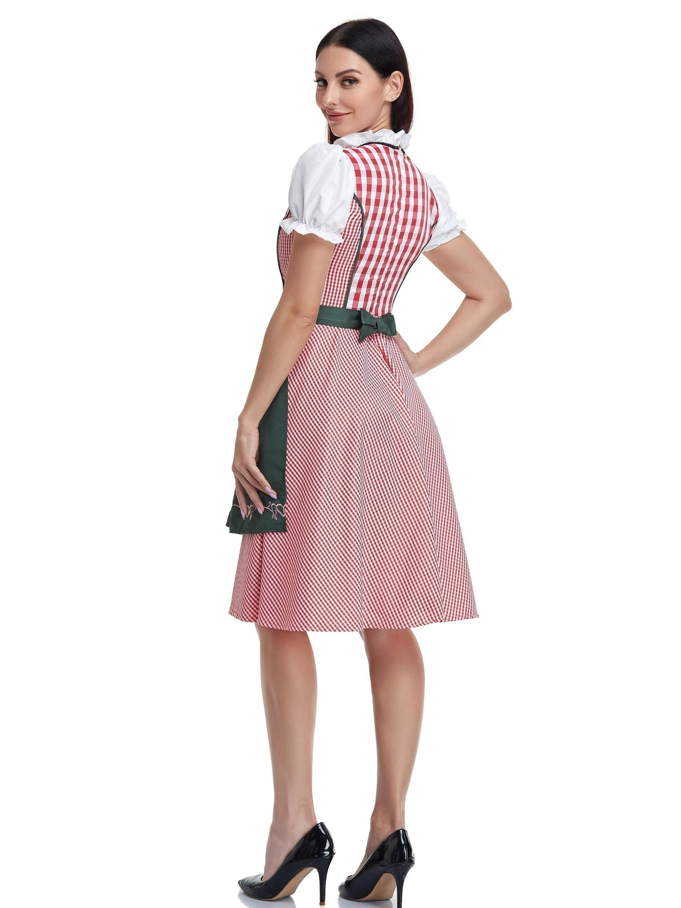 Damen Traditionell Midi Oktoberfest Dirndl Kleid