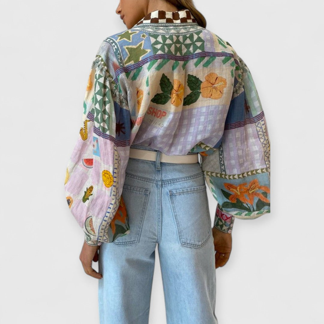 Clara | Nostalgisches Shirt mit Blouson-Ärmeln