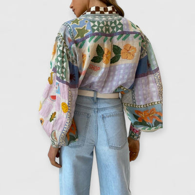 Clara | Nostalgisches Shirt mit Blouson-Ärmeln