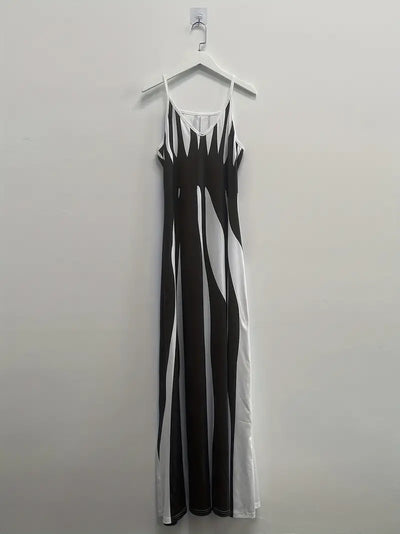 Jana - Fließendes Maxikleid mit Abstraktem Print