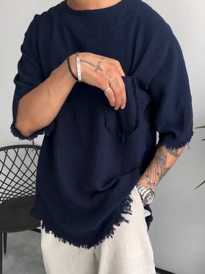 Davis - Kurzärmeliges Leinen T-Hemd