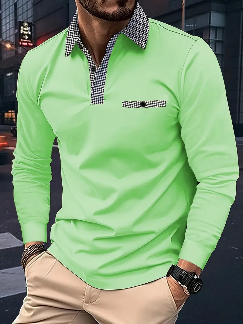 Nikolas - Langärmliges Polohemd mit Revers für Herren