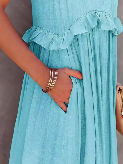 Charlize™ - Maxikleid mit Nackenträger und Taschen
